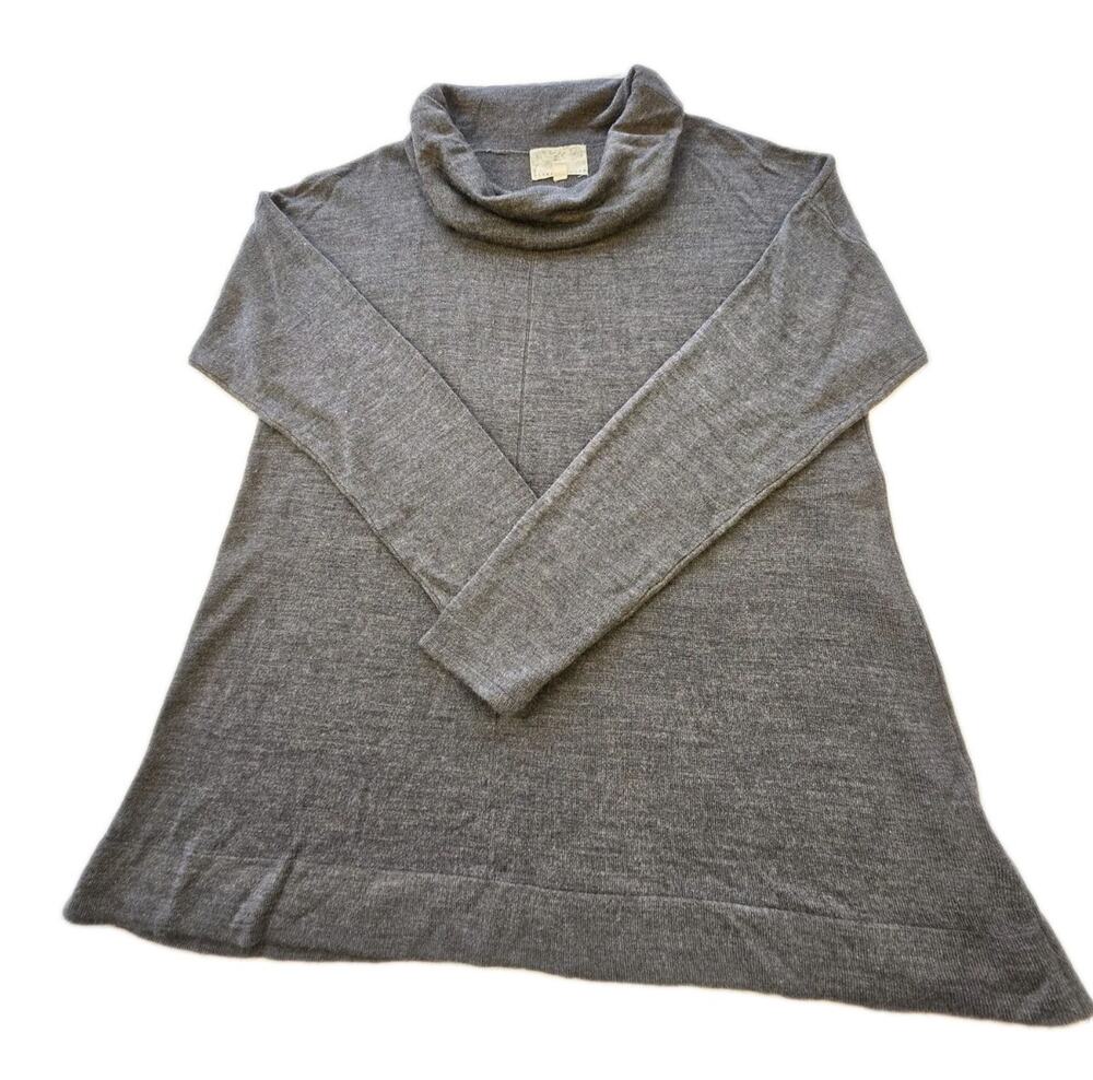 Debbie Morgan Women's XL Sweater Pullover Gray Vowl Neck Drop Shoulder NWT Soft